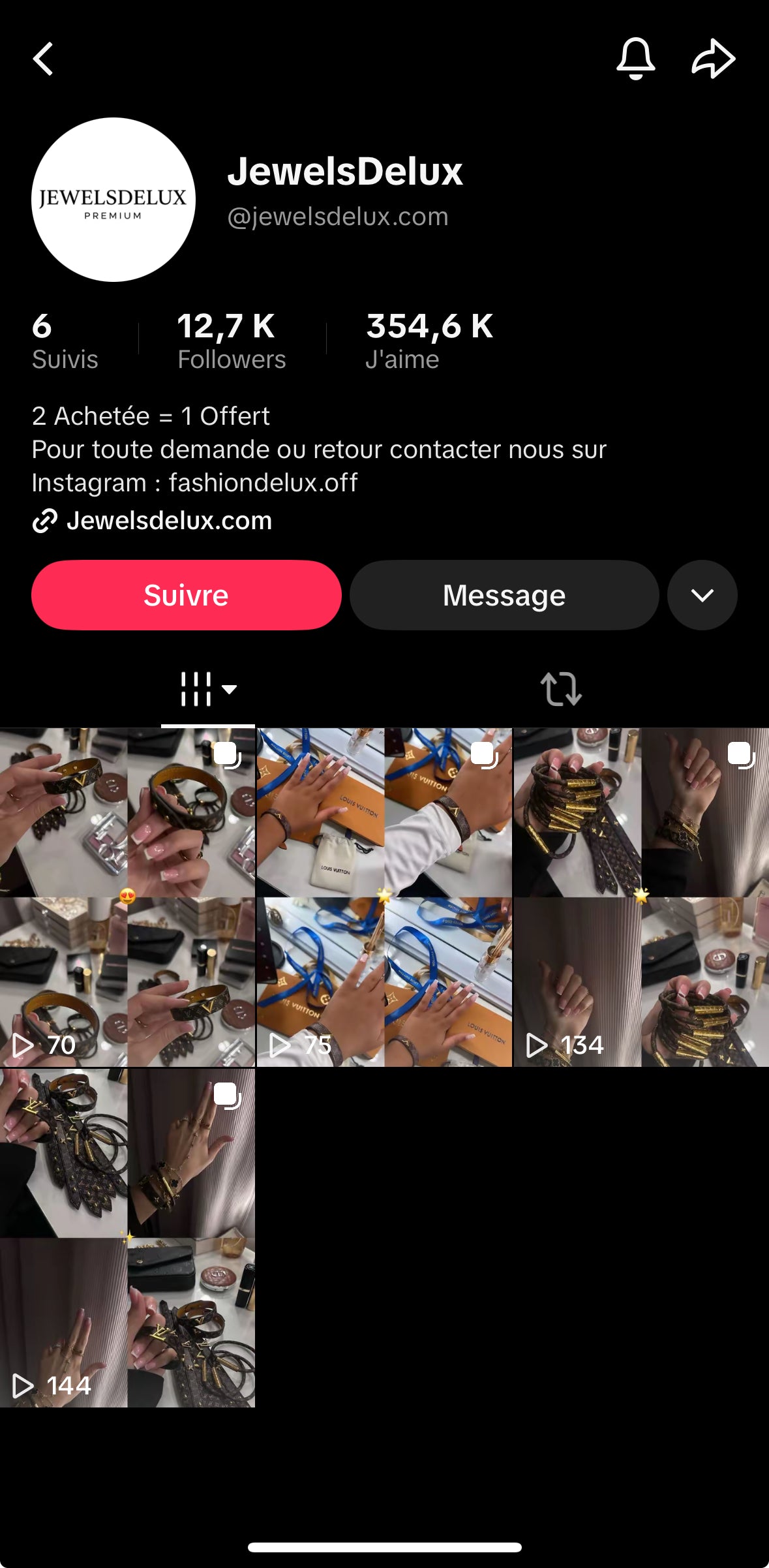 Écran TikTok